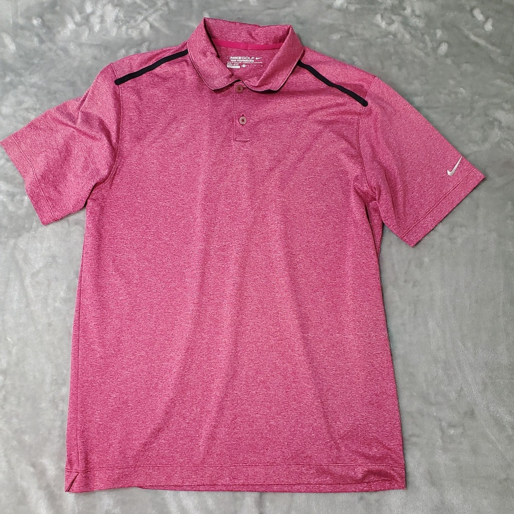 Nike Golf Tour‎ Performance Dri-FIT Polo Shirt Mens Medium Short Sleeve Red/Pink
